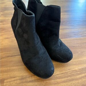 Jessica Simpson Black Suede Ankle Booties with Side Elastic